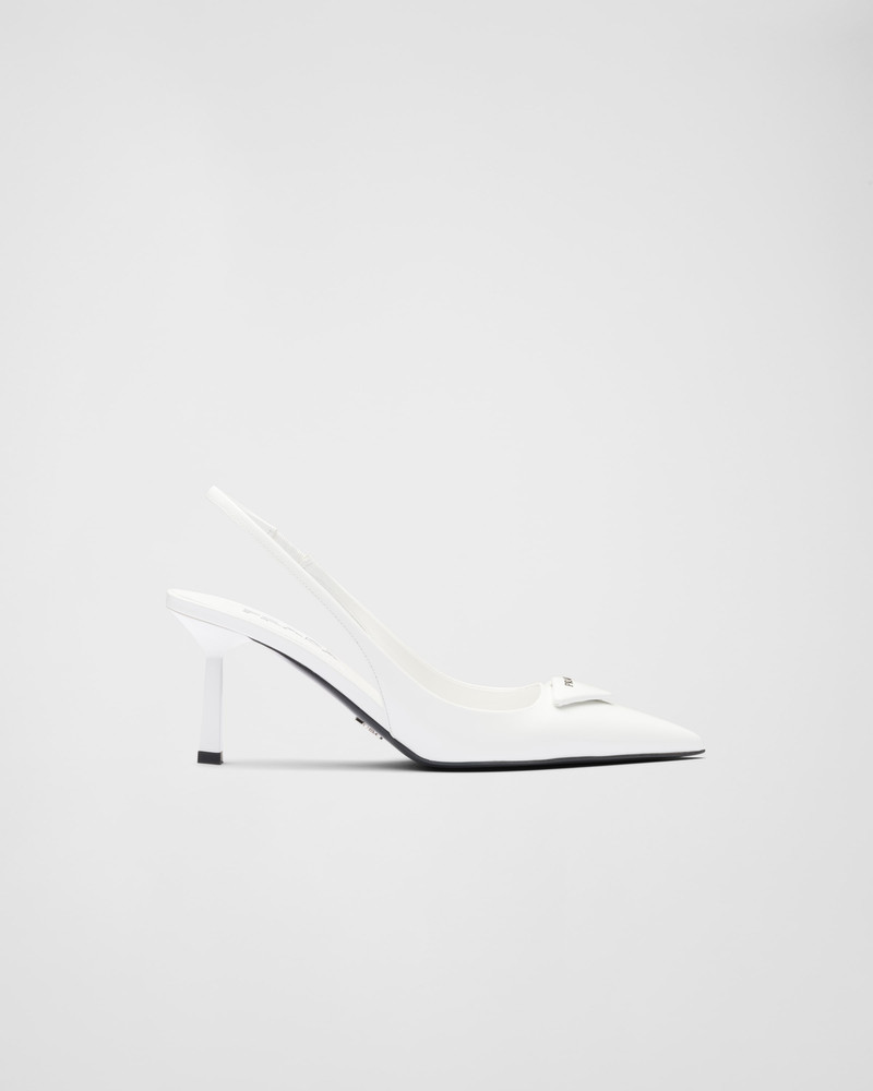 Prada Brushed leather slingback pumps outlook