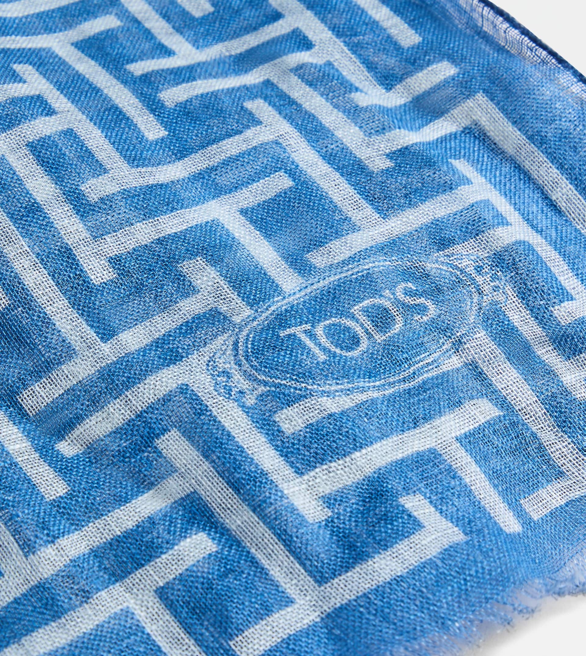 SCARF IN LINEN - BLUE - 2