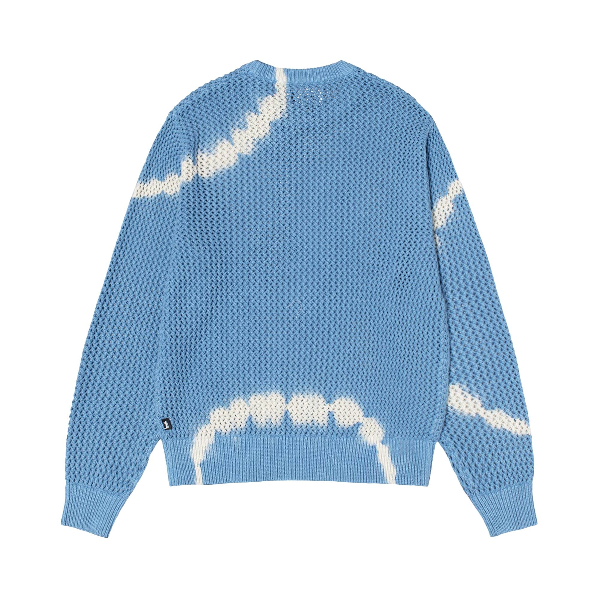 Stussy Pigment Dyed Loose Gauge Sweater 'Tie Dye Blue' - 2