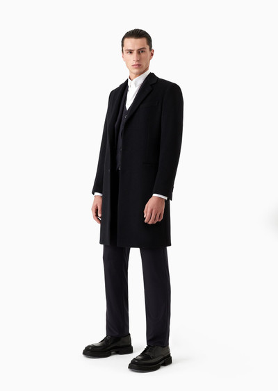 GIORGIO ARMANI Single-breasted coat in virgin wool and cashmere outlook