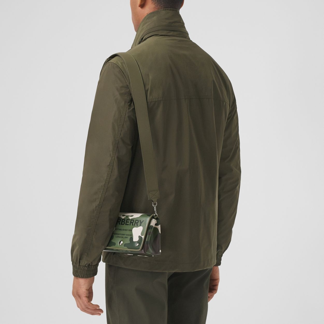 Camouflage Print Cotton Canvas Crossbody Bag - 10