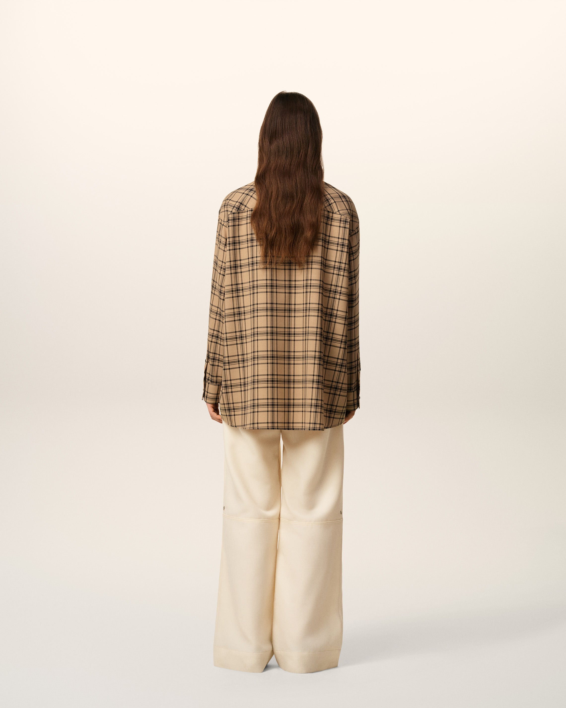BROWN WOOL CHECKED LUMBERJACK SHIRT - 11