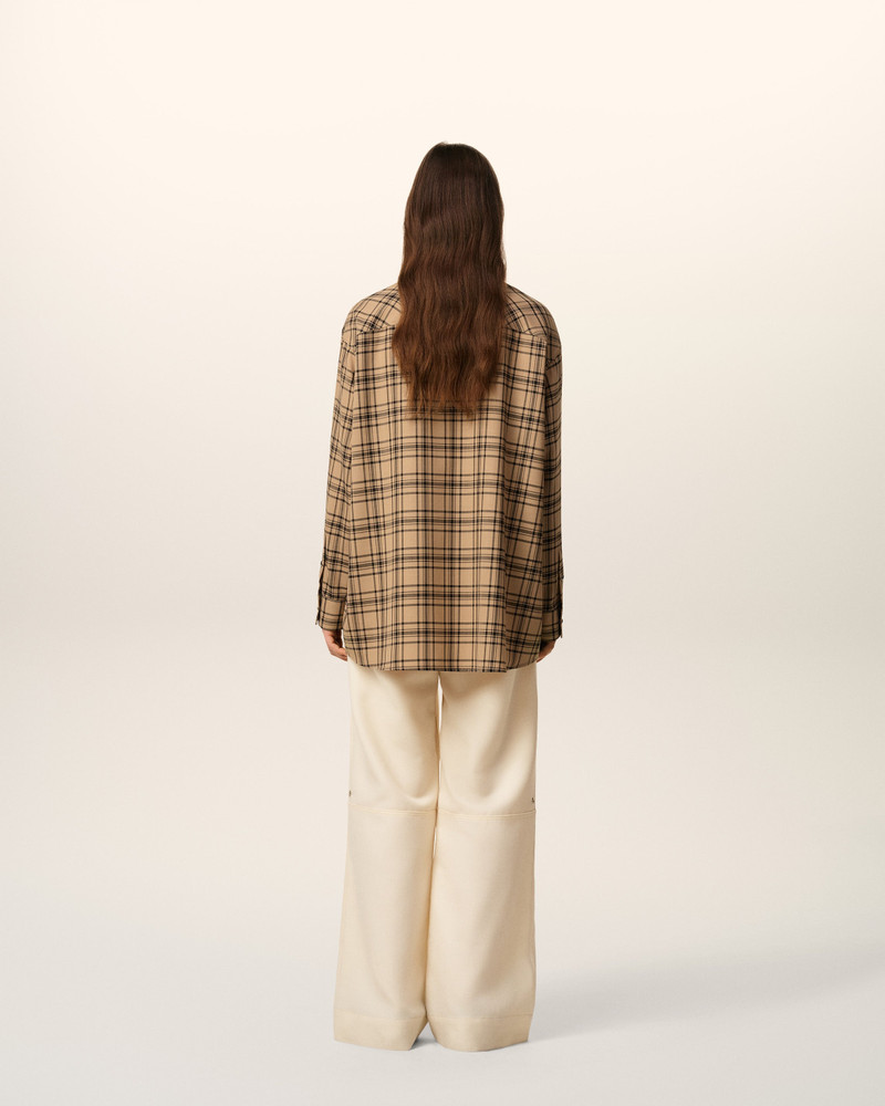 BROWN WOOL CHECKED LUMBERJACK SHIRT 11