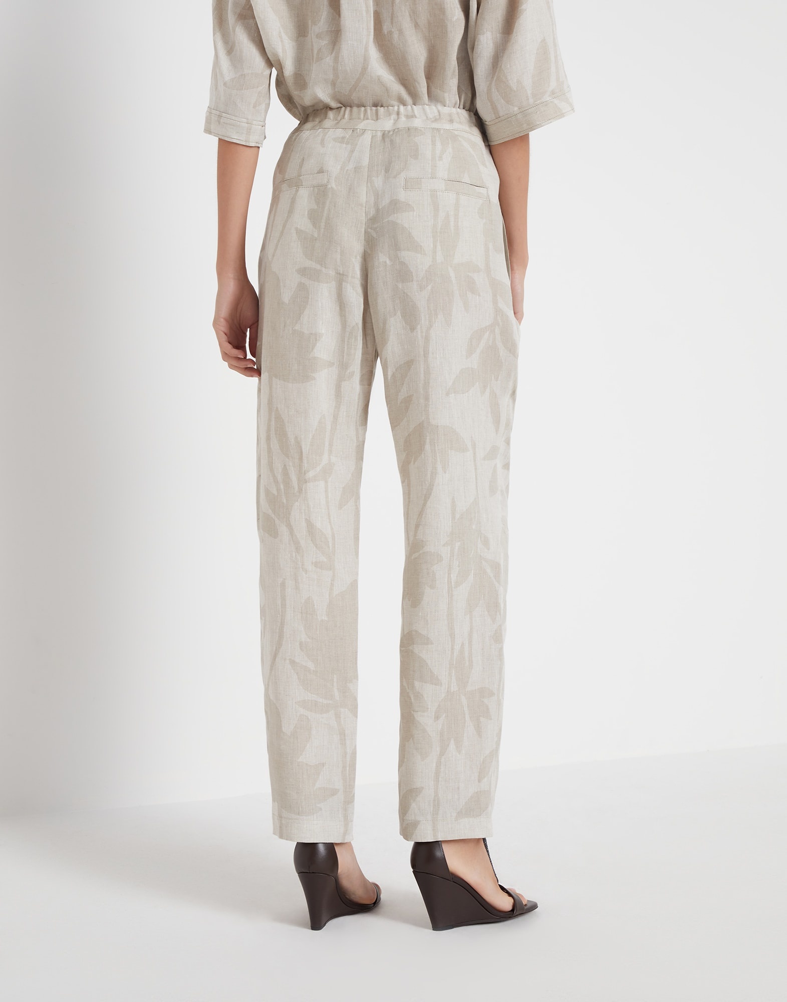 Ramage print lessivé linen slouchy trousers - 2