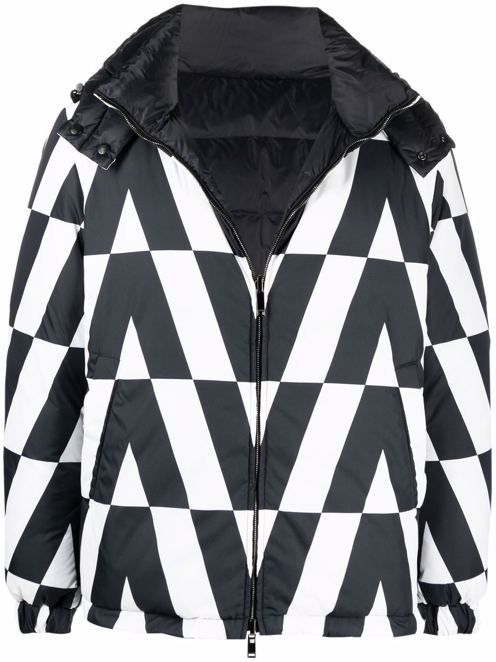 monogram-print padded jacket - 1