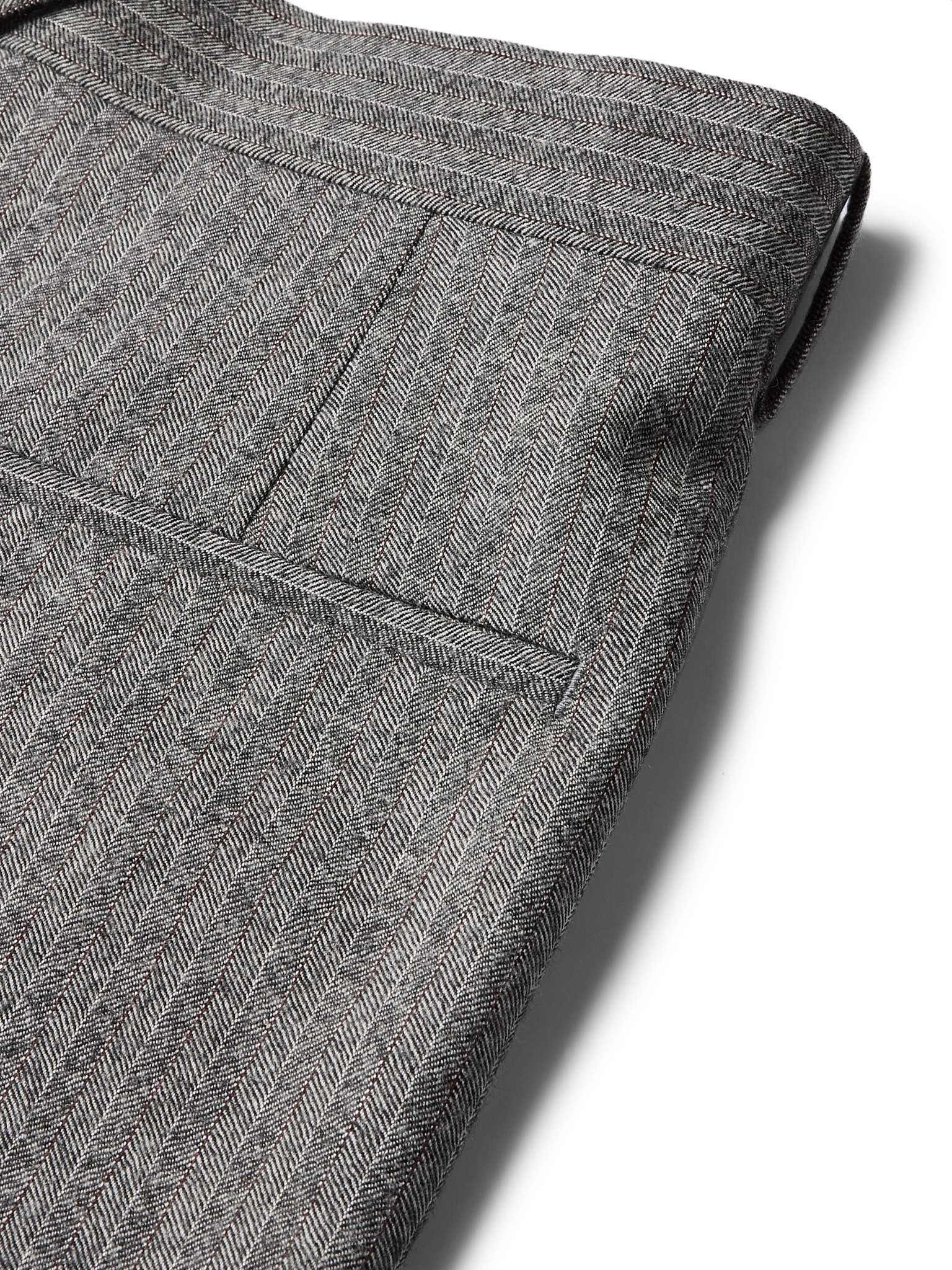 Herringbone Wool-Flannel Suit Trousers - 5