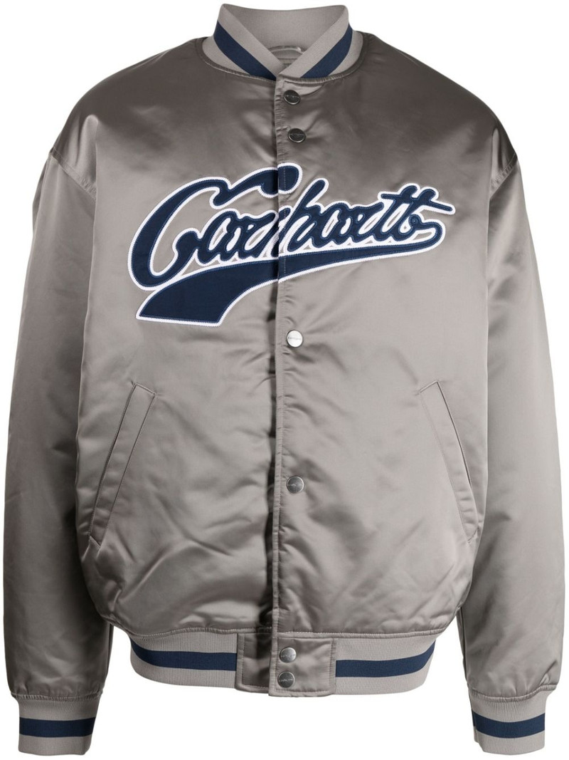 logo-patch bomber jacket 1
