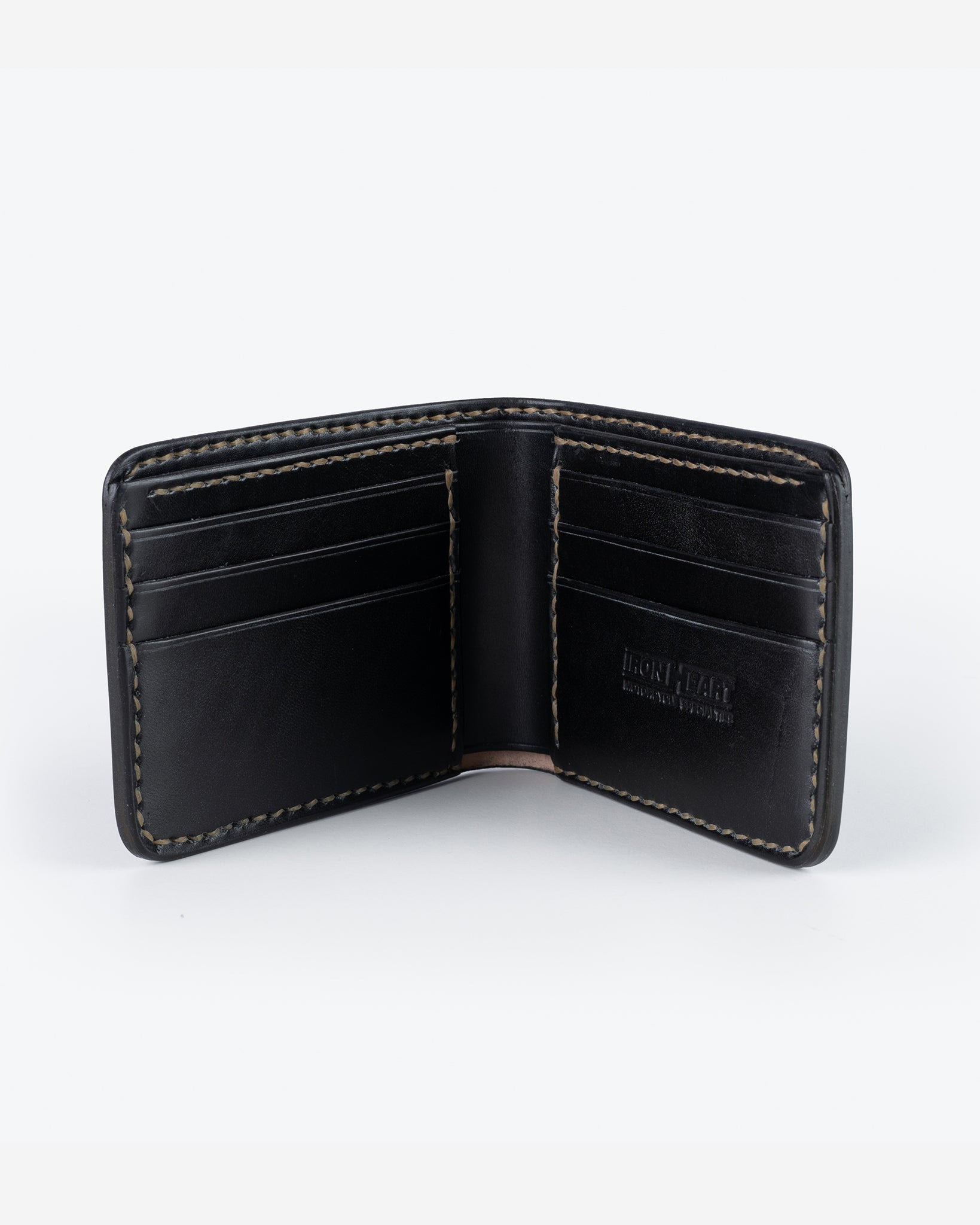 IHG-071-BLK Slimline Small Shell Cordovan Wallet - Black - 3