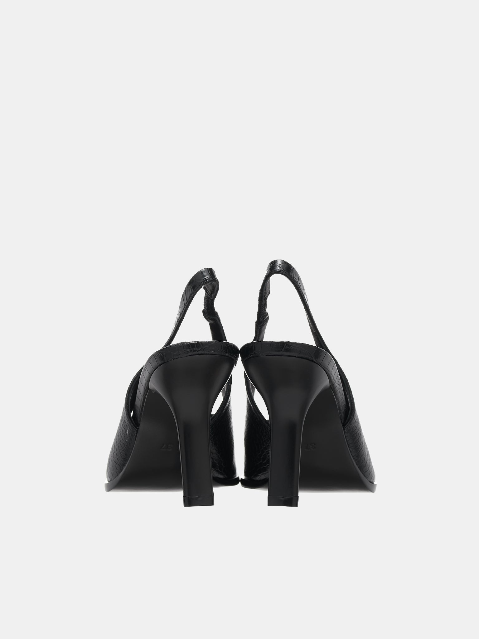 Croc Slingback Heels - 4