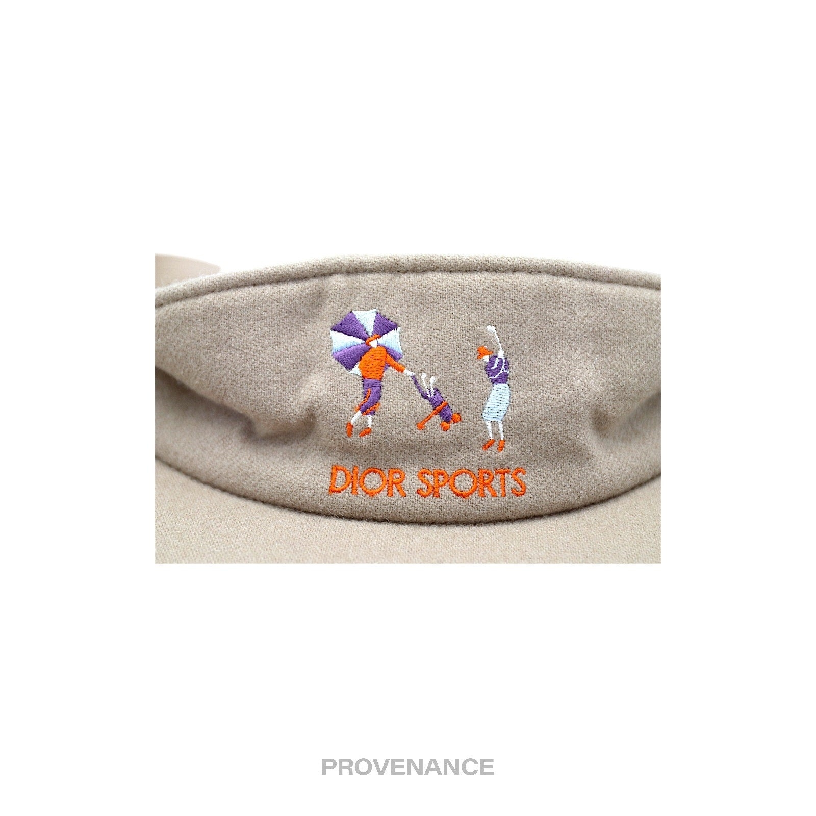 ? Dior Sports Golf Embroidered Visor - Sand D-Ocean Visor with Mitzah Straw with Blue and White  main image 4