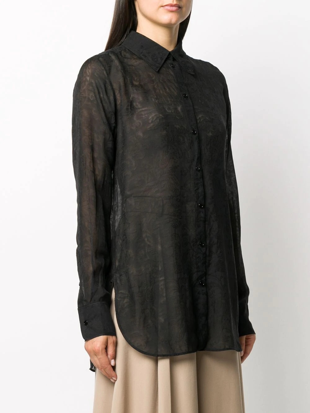 lightweight lace-detail shirt - 3