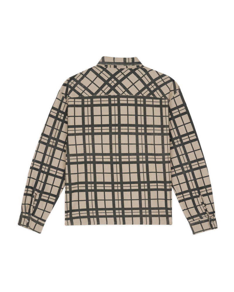 BRAIN DEAD Plaid French Terry Button Up - Sand outlook