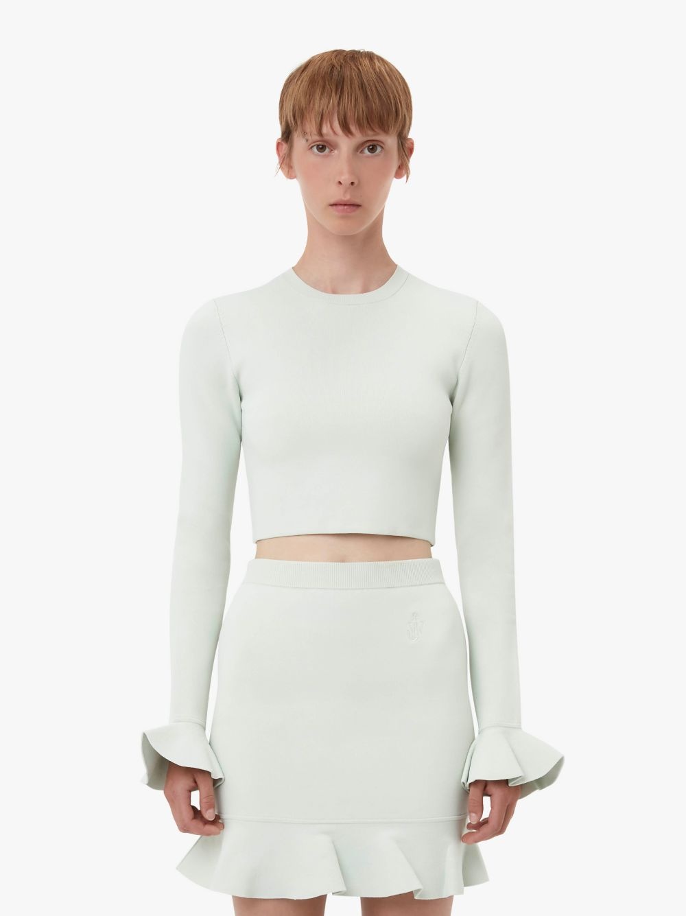 CROPPED RUFFLED SLEEVE JUMPER - 2
