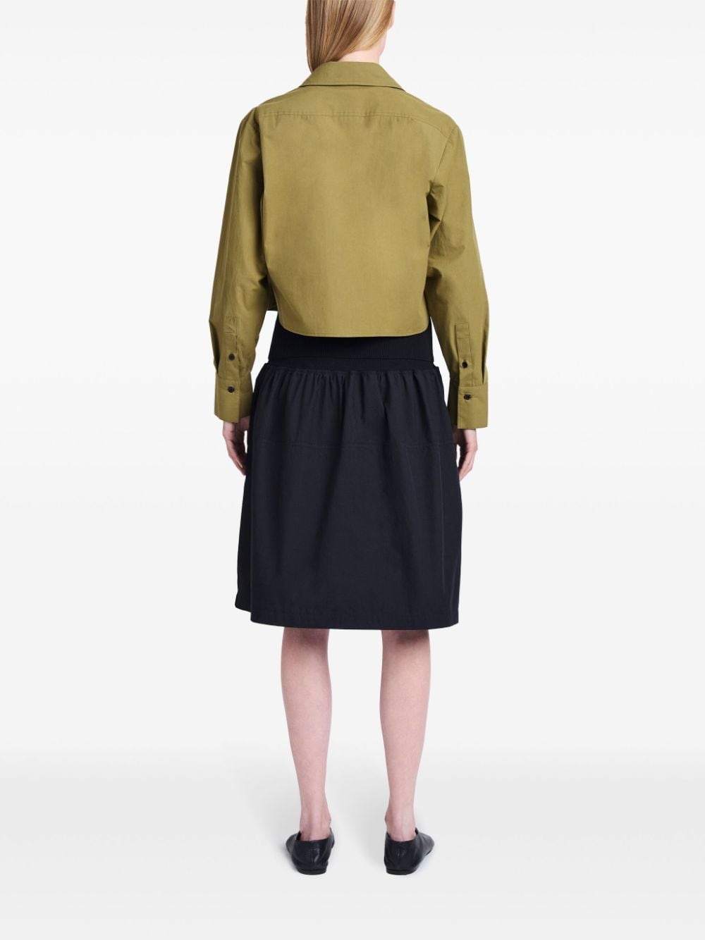 long-sleeve poplin cropped shirt - 4