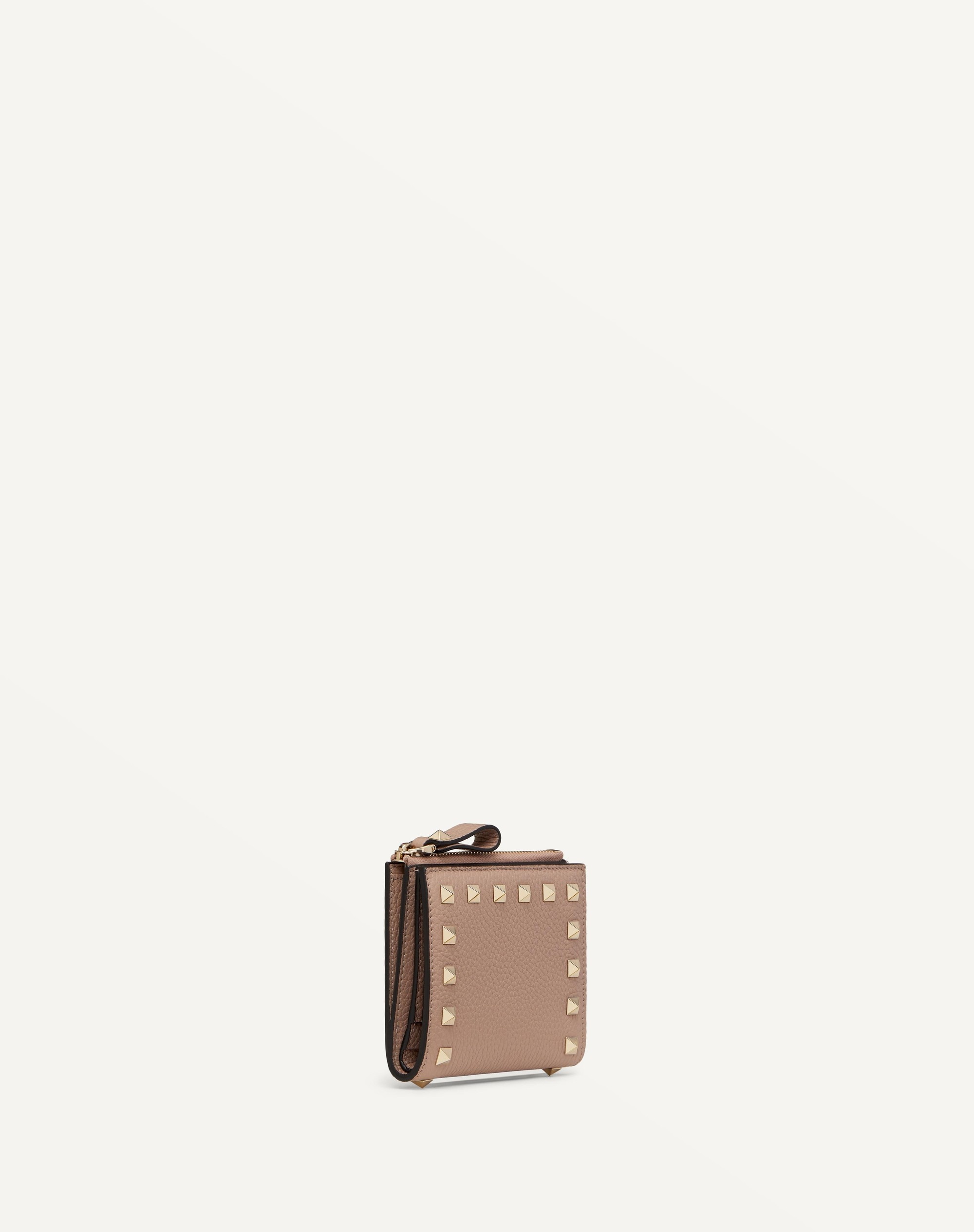 SMALL ROCKSTUD GRAINY CALFSKIN WALLET - 4