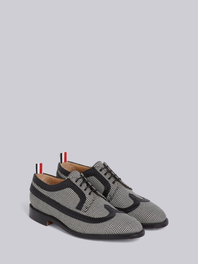 Thom Browne Black and White Wool Prince of Wales Longwing Brogue outlook