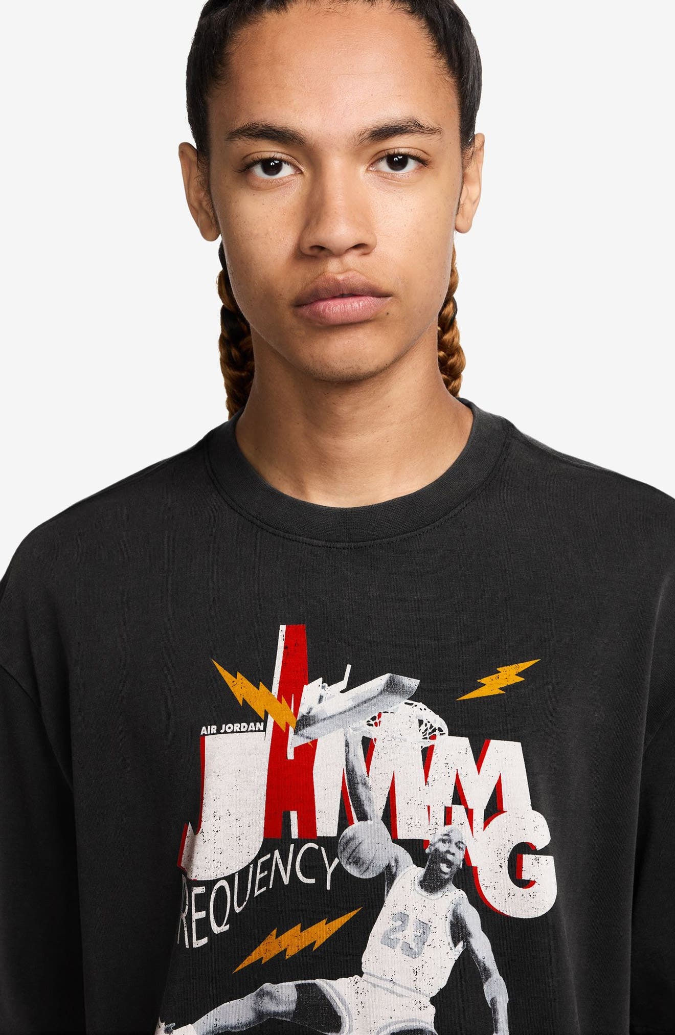 Jordan Jamming Frequency Oversize Graphic T-Shirt in Black/White at Nordstrom - 3