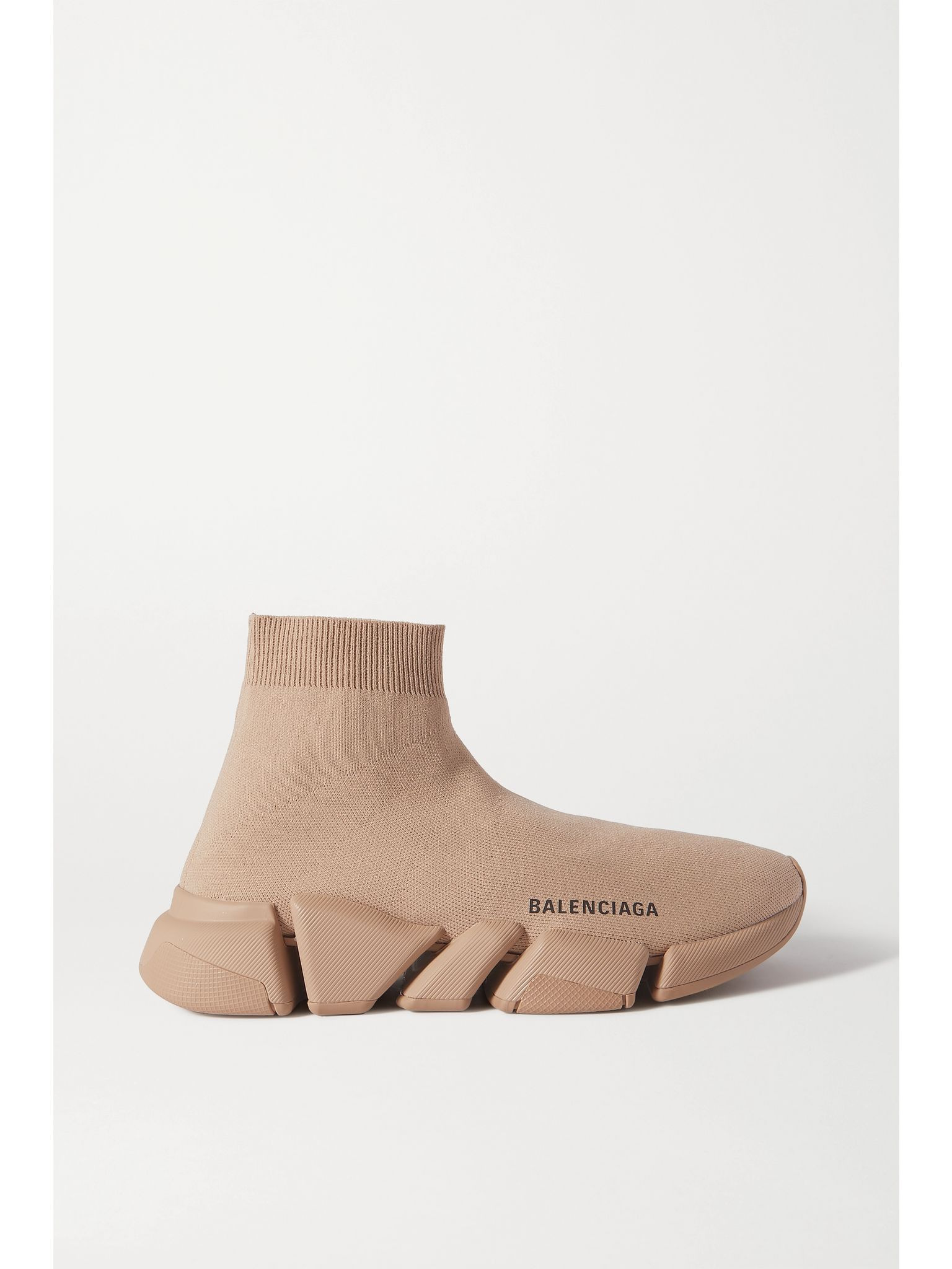 Speed 2.0 stretch-knit high-top sneakers Beige - 1