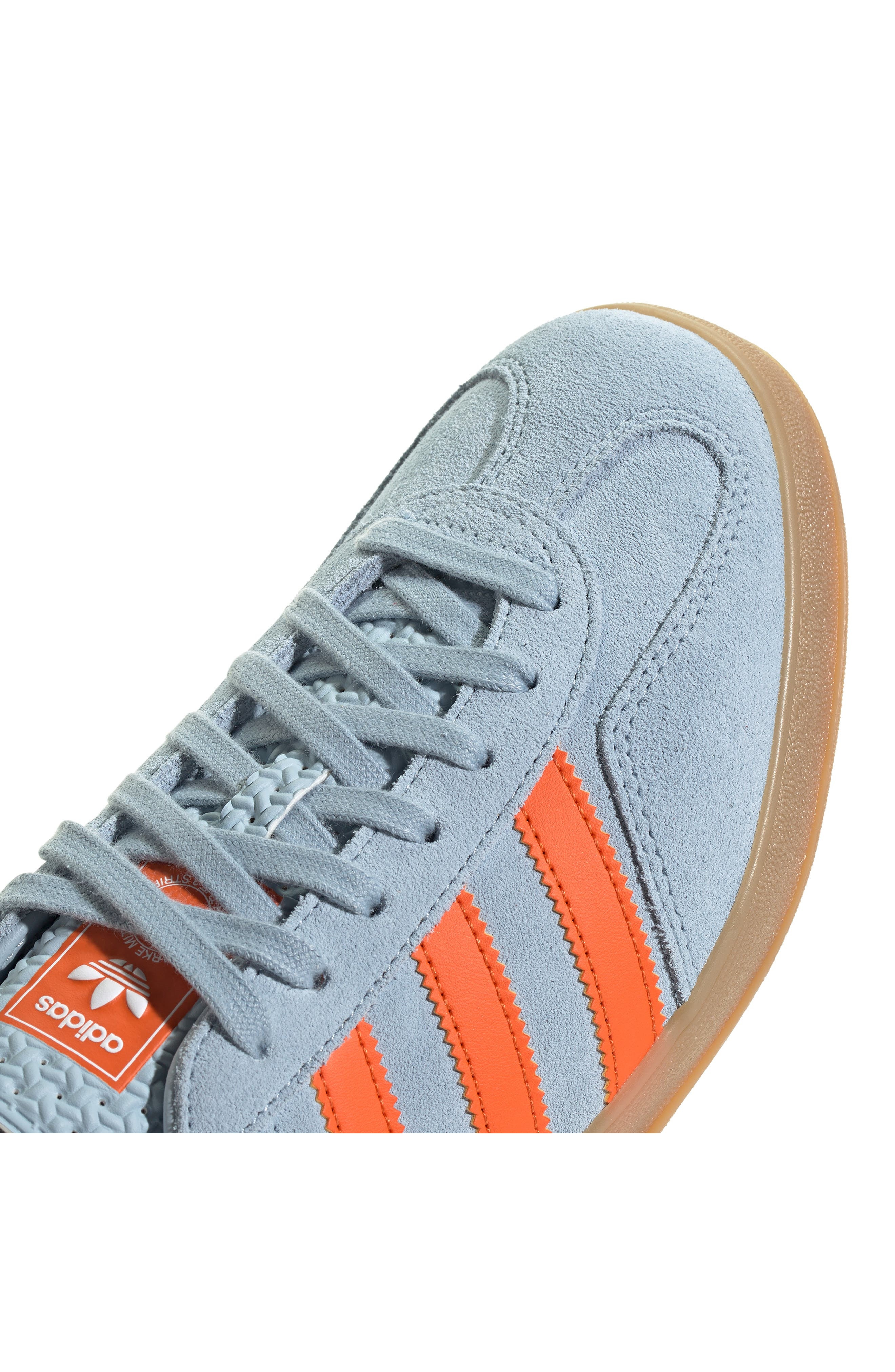 adidas Gazelle Indoor Sneaker in Wonder Blue/Orange/White at Nordstrom - 8