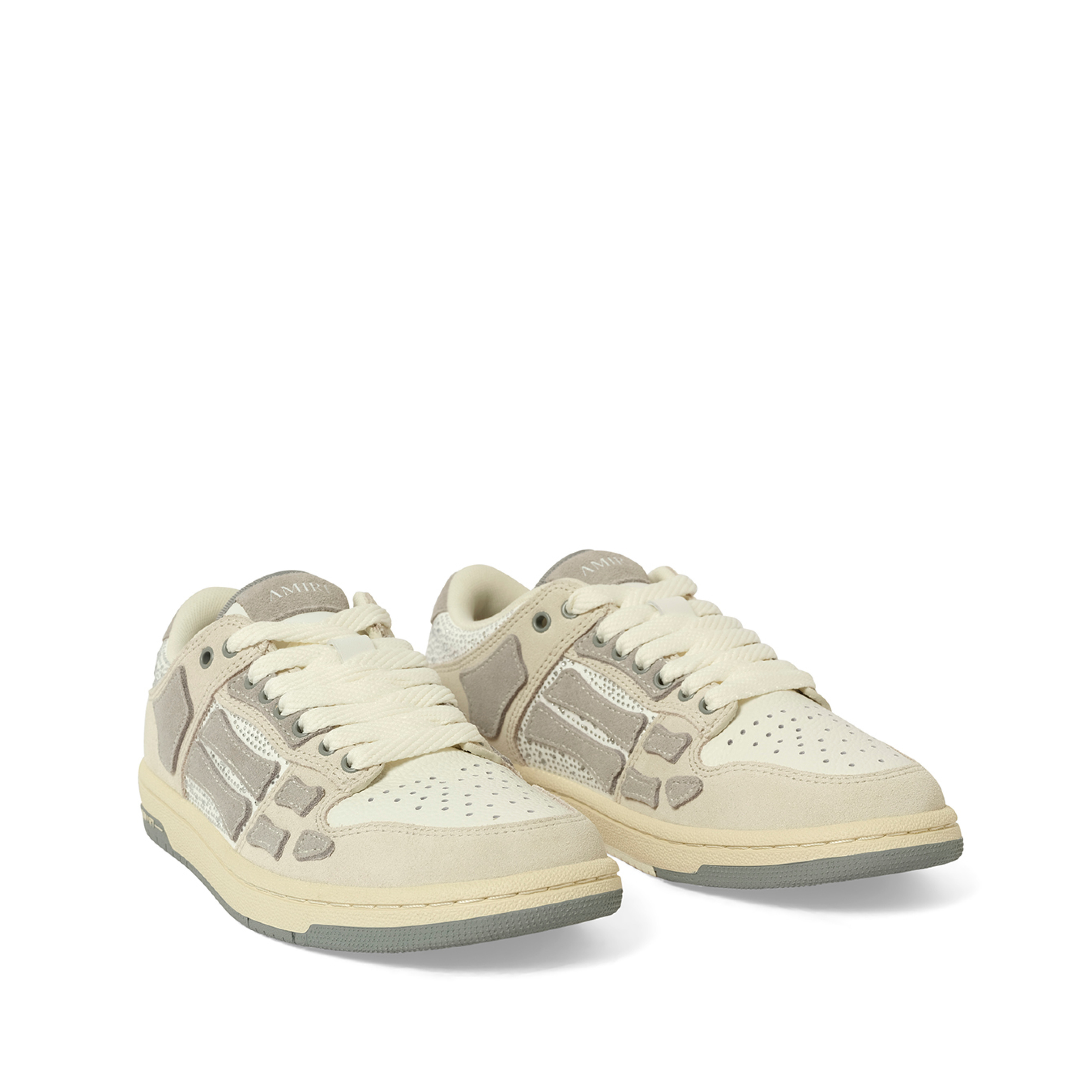 Crystal Suede Skeleton Top Low Sneaker in Birch - 2