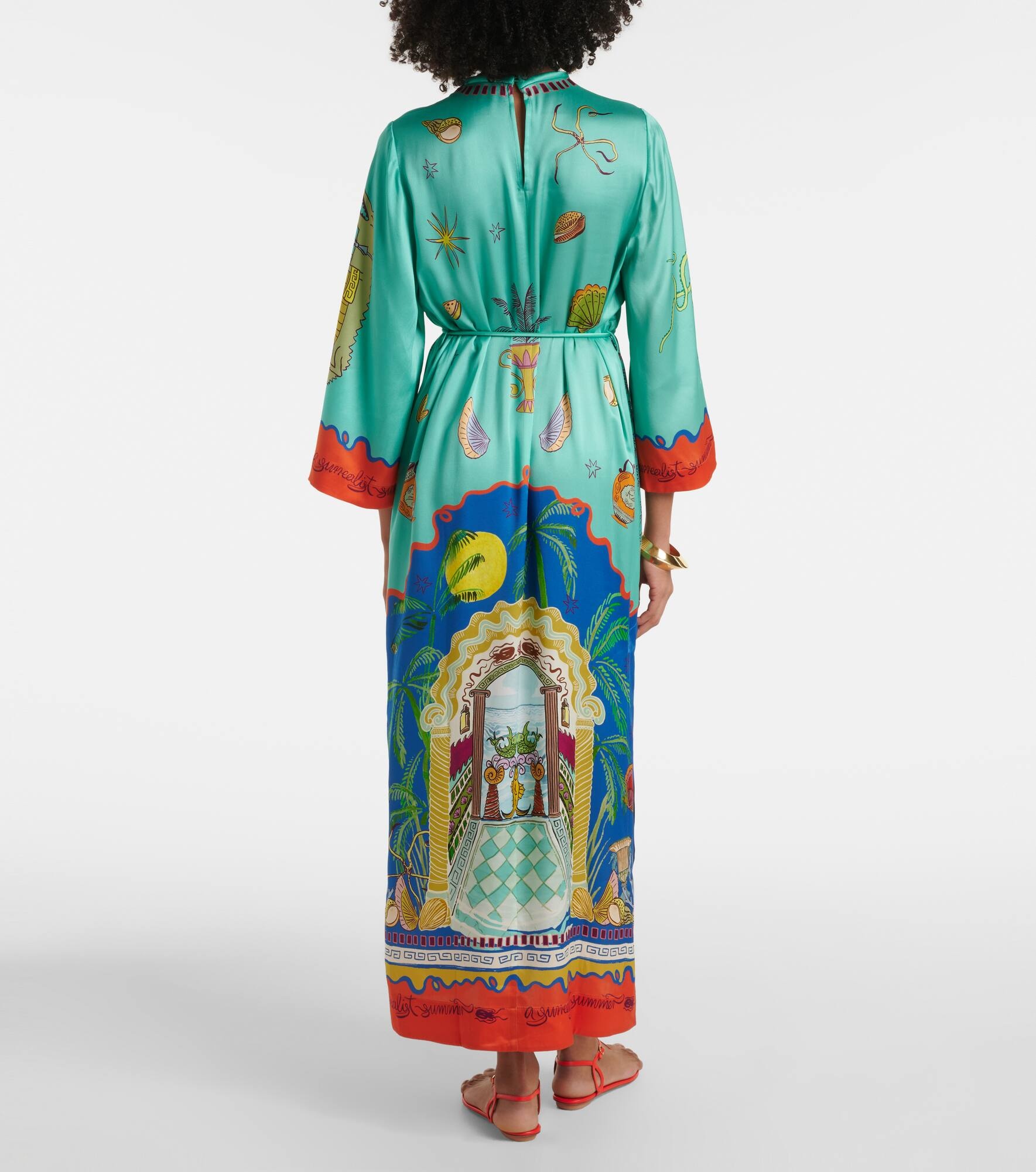 Surrealist silk midi dress - 3