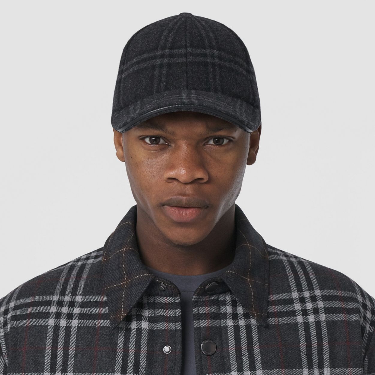 Check Wool Cashmere Baseball Cap - 4