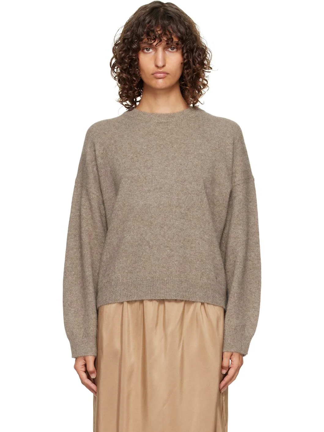 Taupe Tristan Yak Blend Sweater - 1