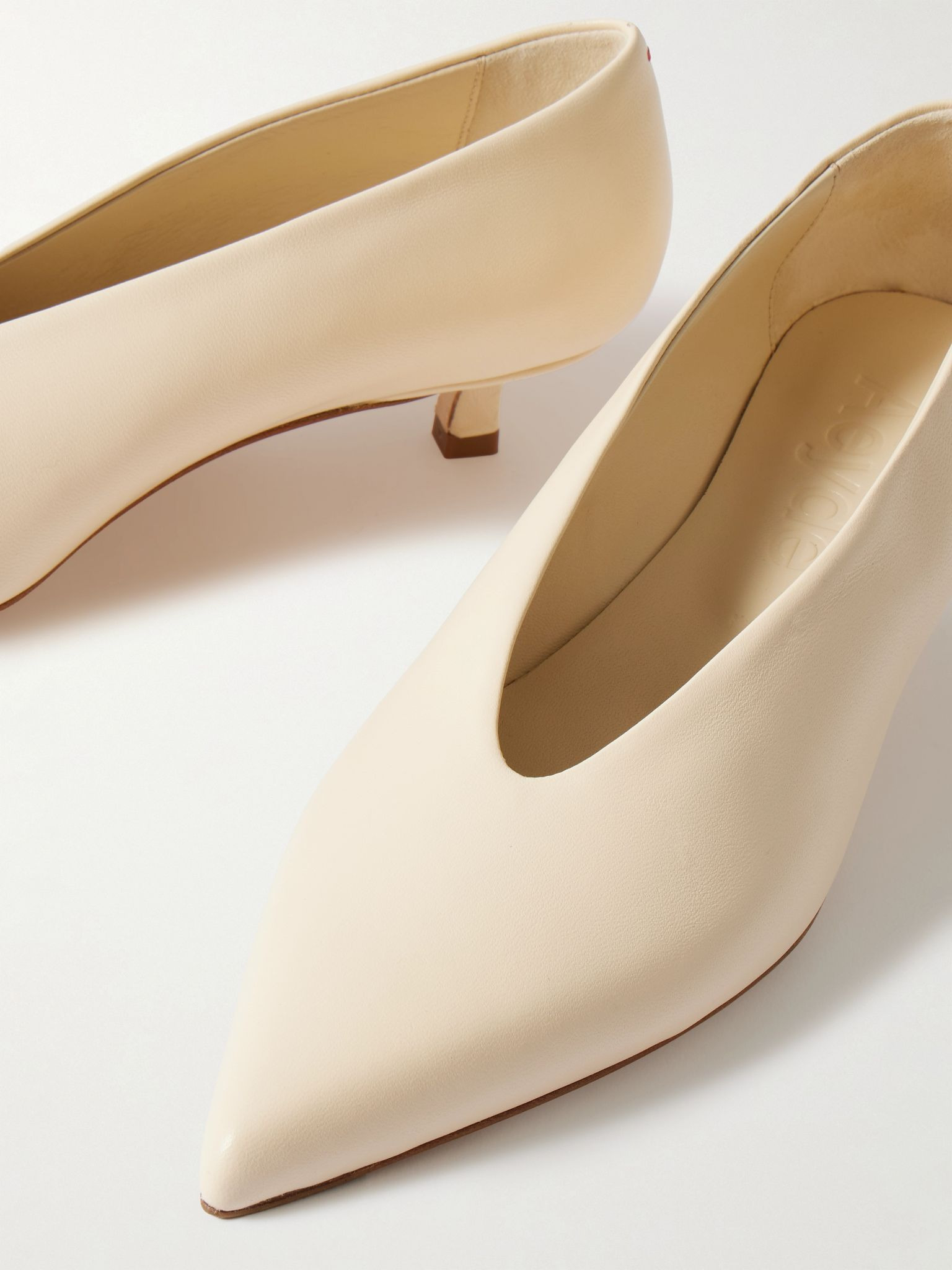Clara leather pumps Cream - 4