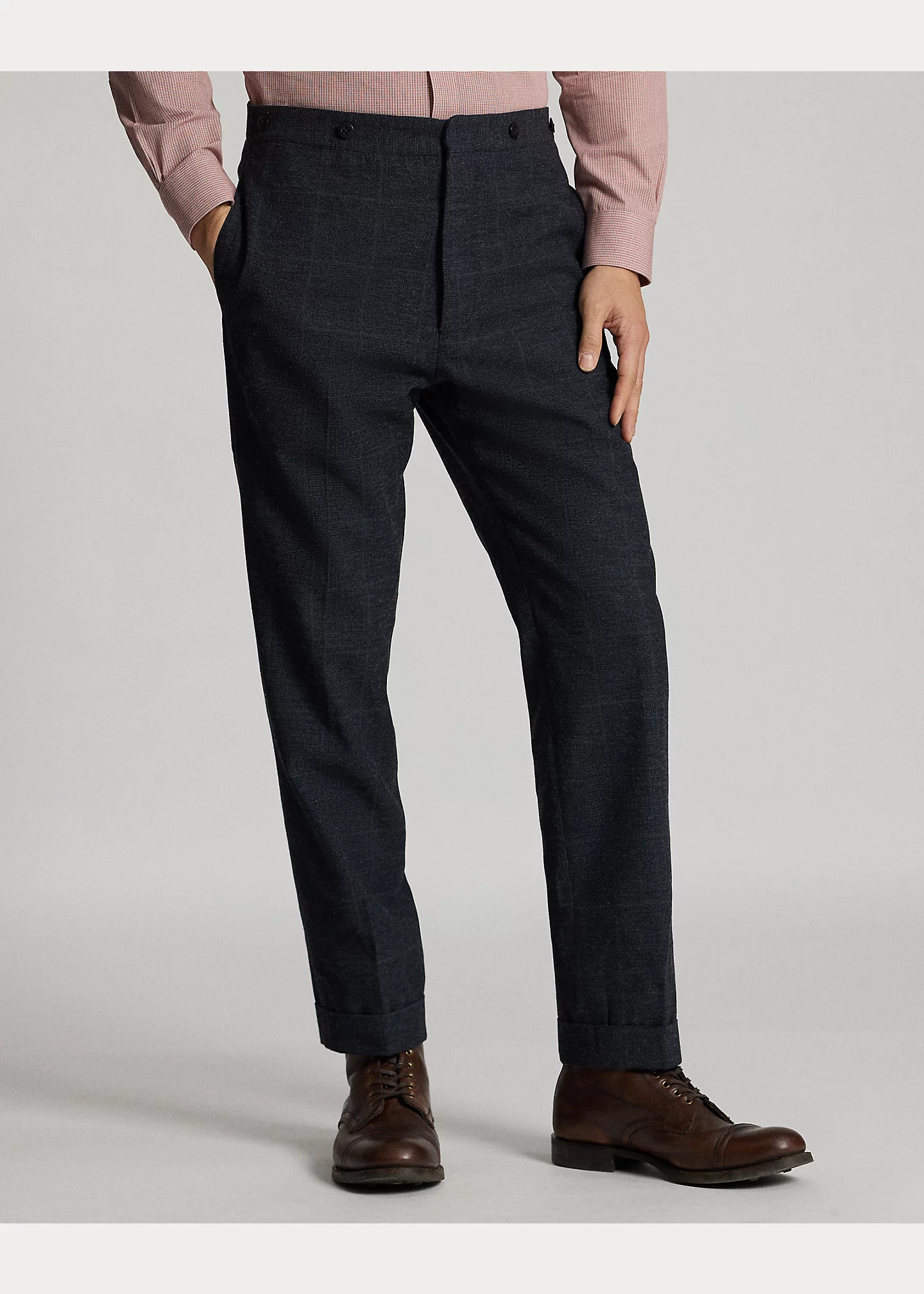 Slim Fit Indigo Checked Suit Trouser - 3