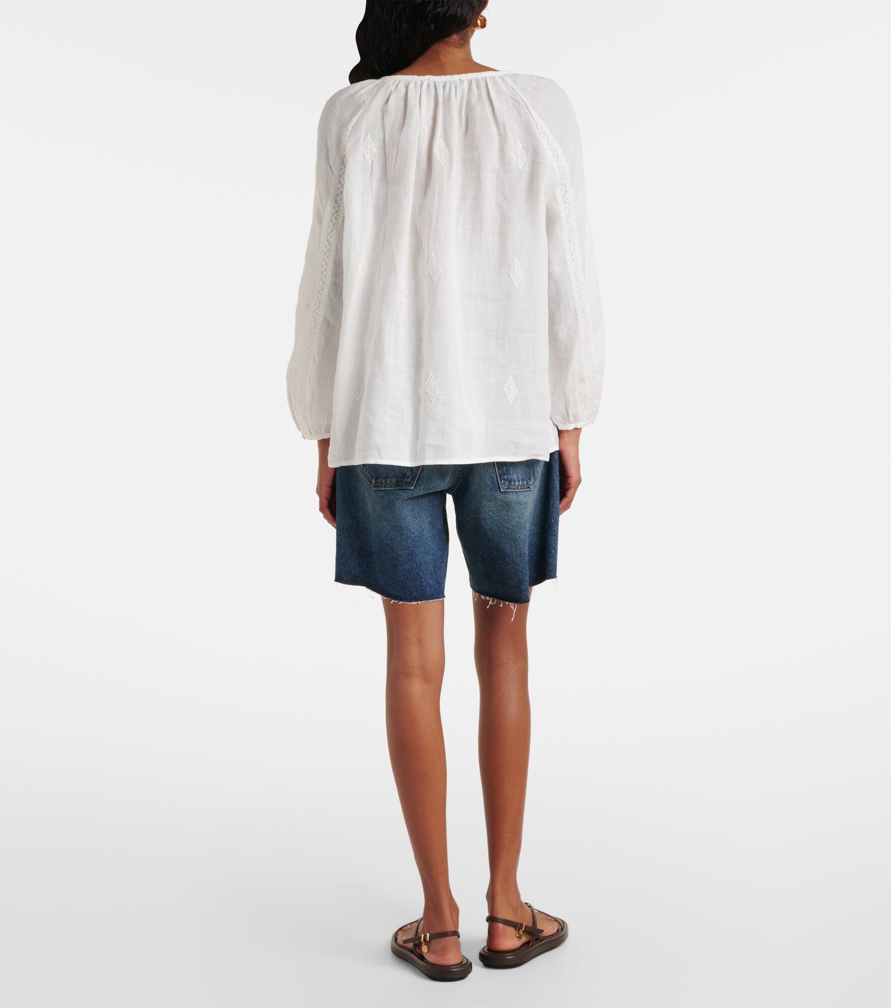 Embroidered ramie blouse - 3