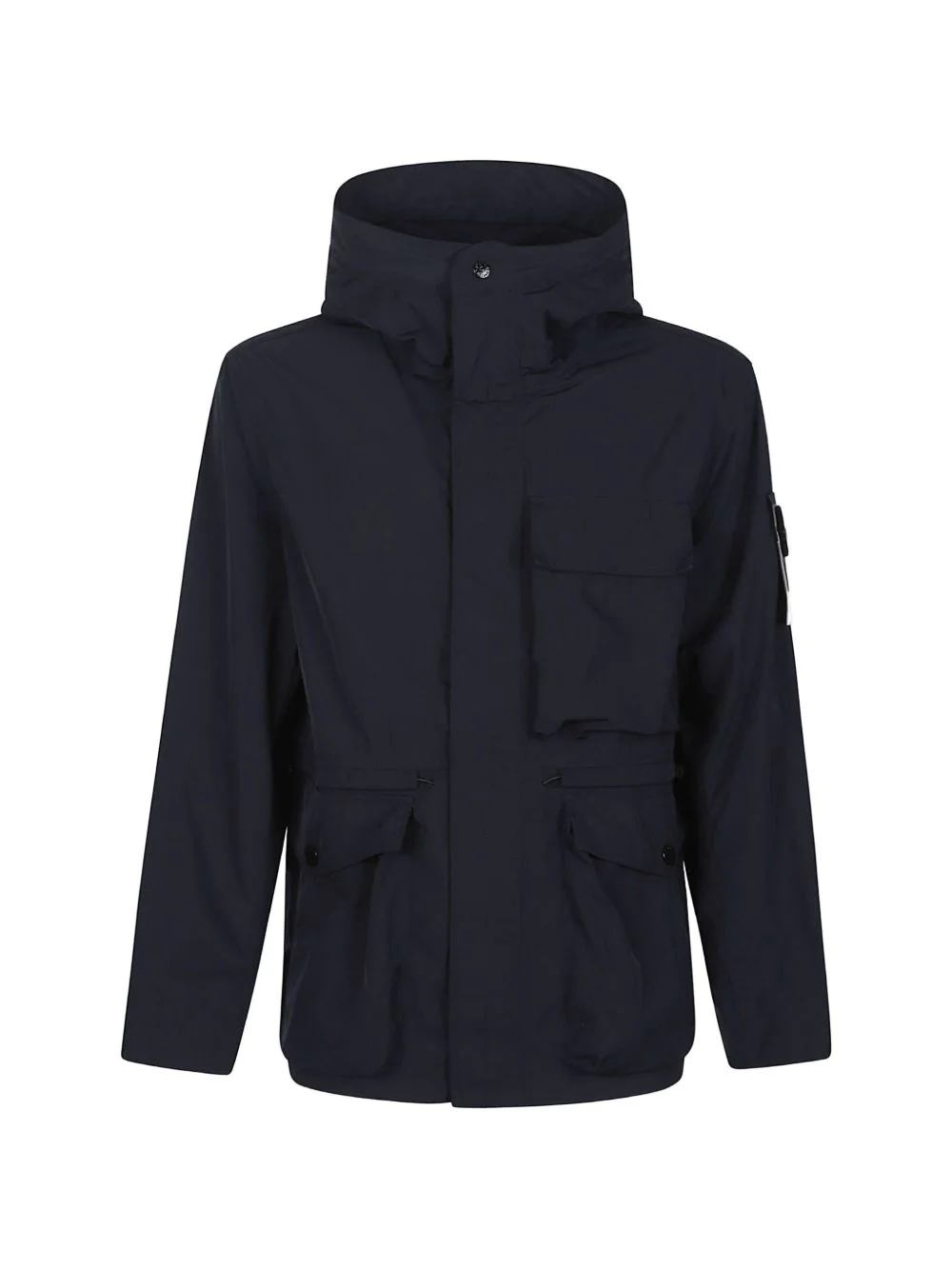 logo-patch hooded jacket - 1