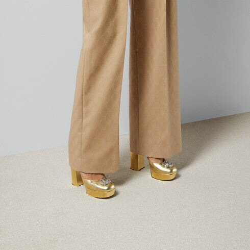 Gucci Crystal Double G Platform Pumps - 5
