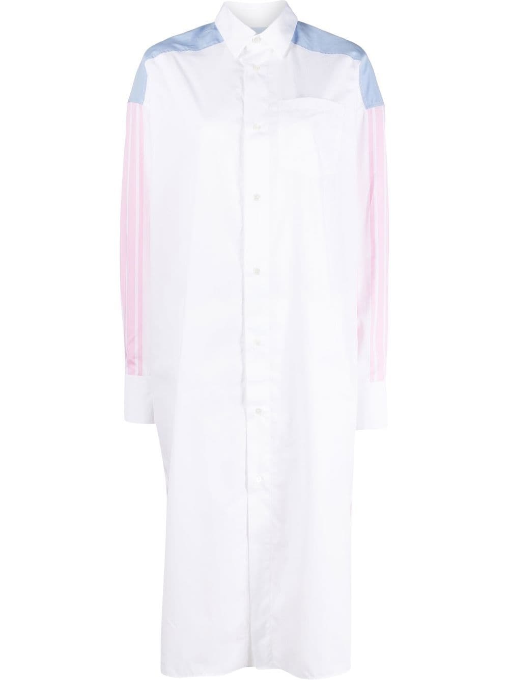 colour-block cotton shirt dress - 1