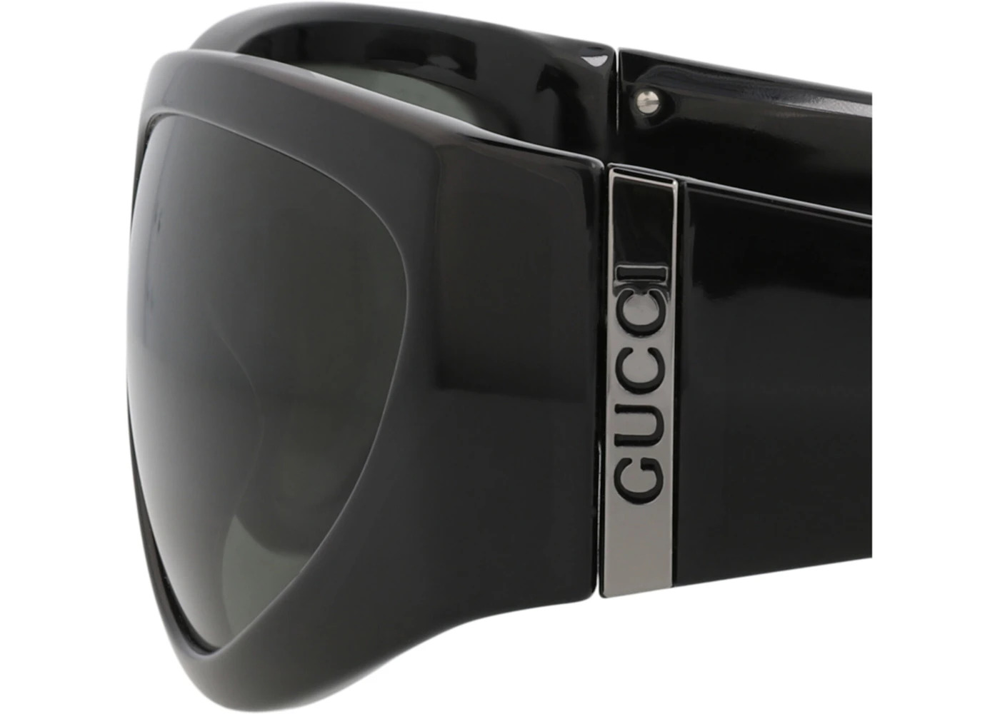 Gucci Shield-Frame Injection Sunglasses Black Black Grey (GG1575S-30014846-001) - 4