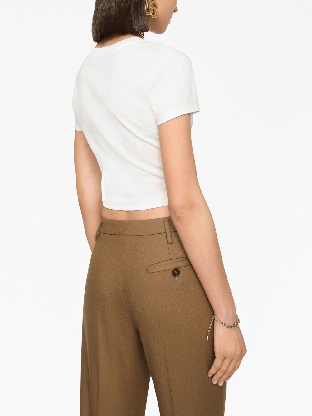 logo-plaque straight-leg trousers - 5
