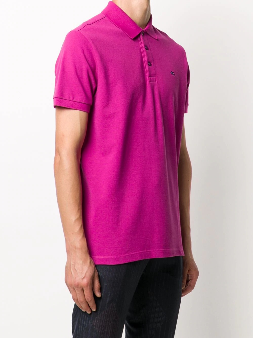 embroidered-logo polo shirt - 3