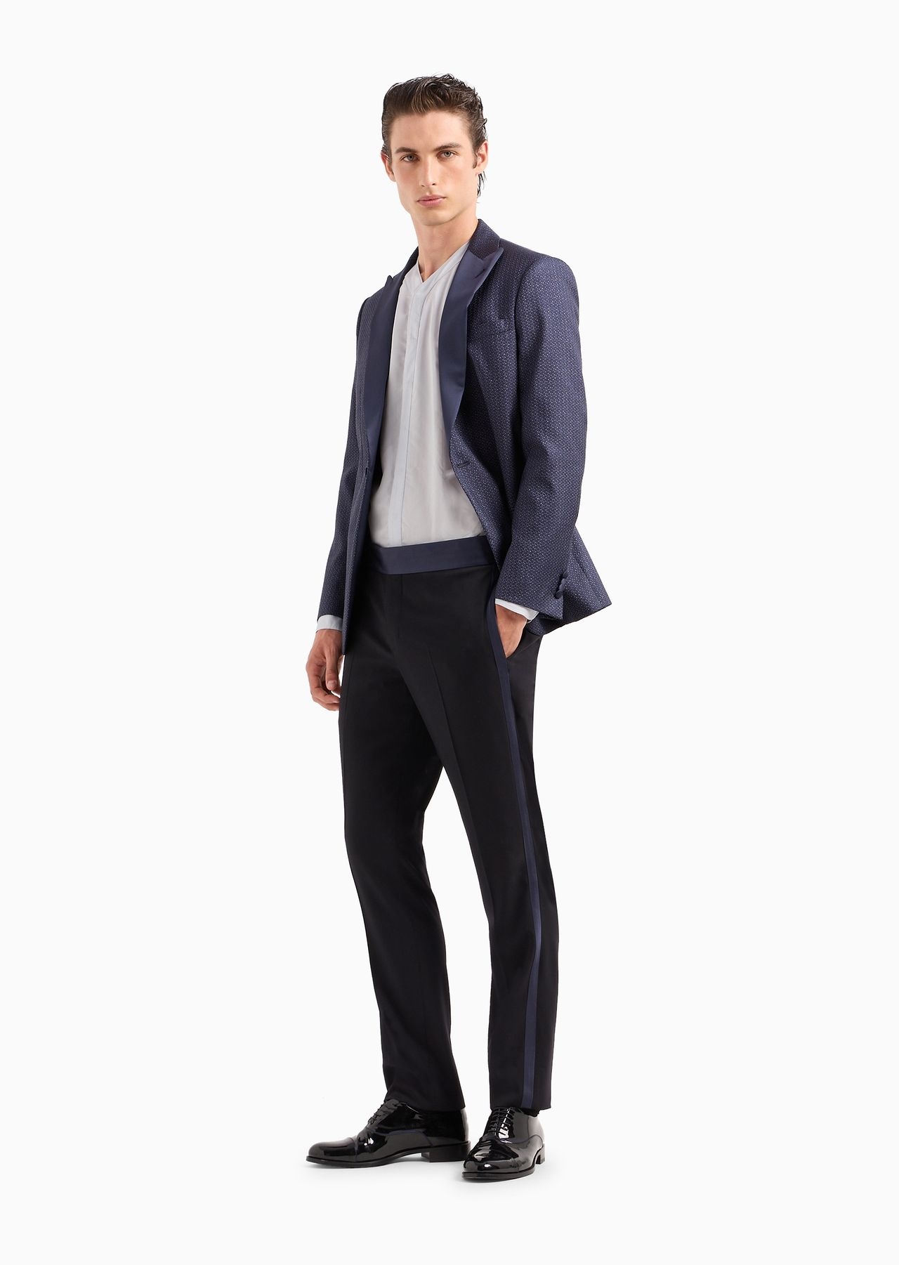 Wool crêpe tuxedo trousers - 4