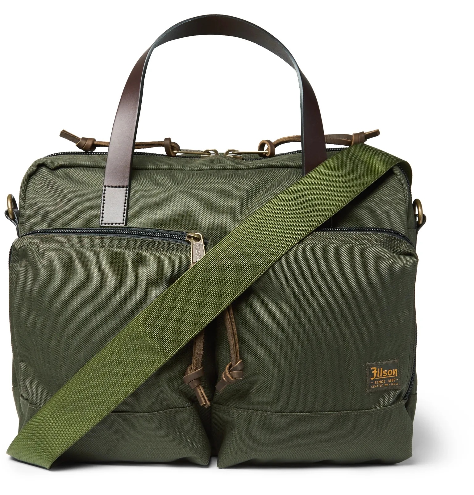 Dryden Leather-Trimmed Camouflage-Print Nylon Briefcase - 6