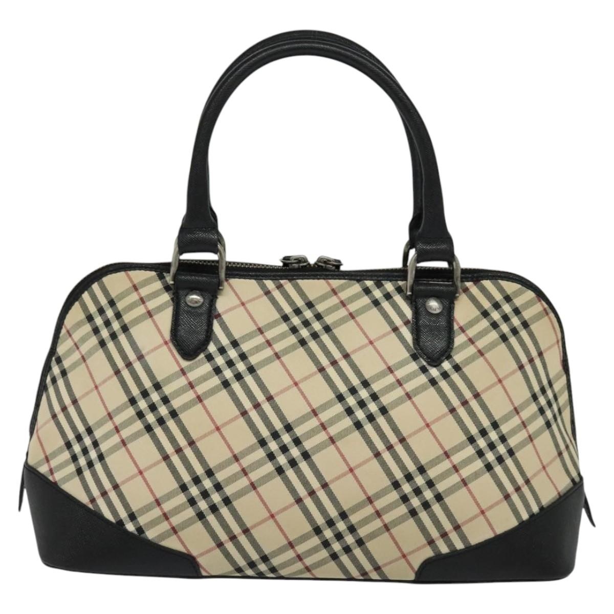 Burberry Nova Check Hand Bag Canvas Beige Black - 2