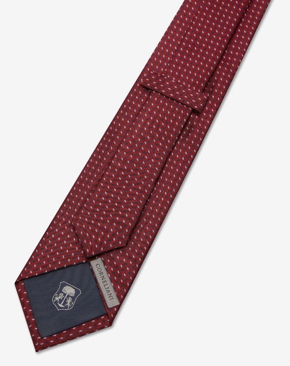 Burgundy printed silk twill tie - 4