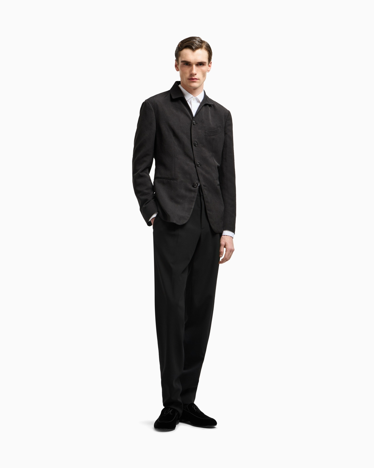 SINGLE-PLEAT, PURE VIRGIN WOOL CRÊPE TROUSERS - 2
