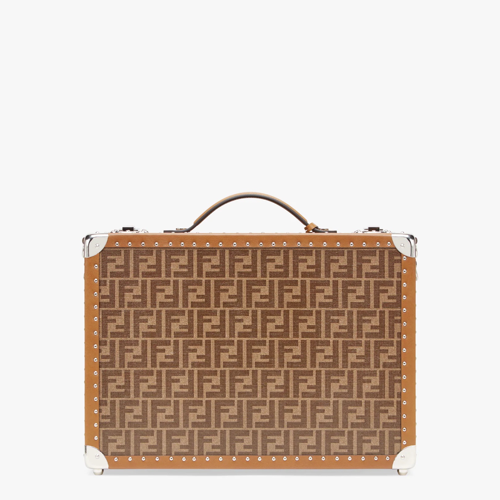 Brown fabric suitcase - 3