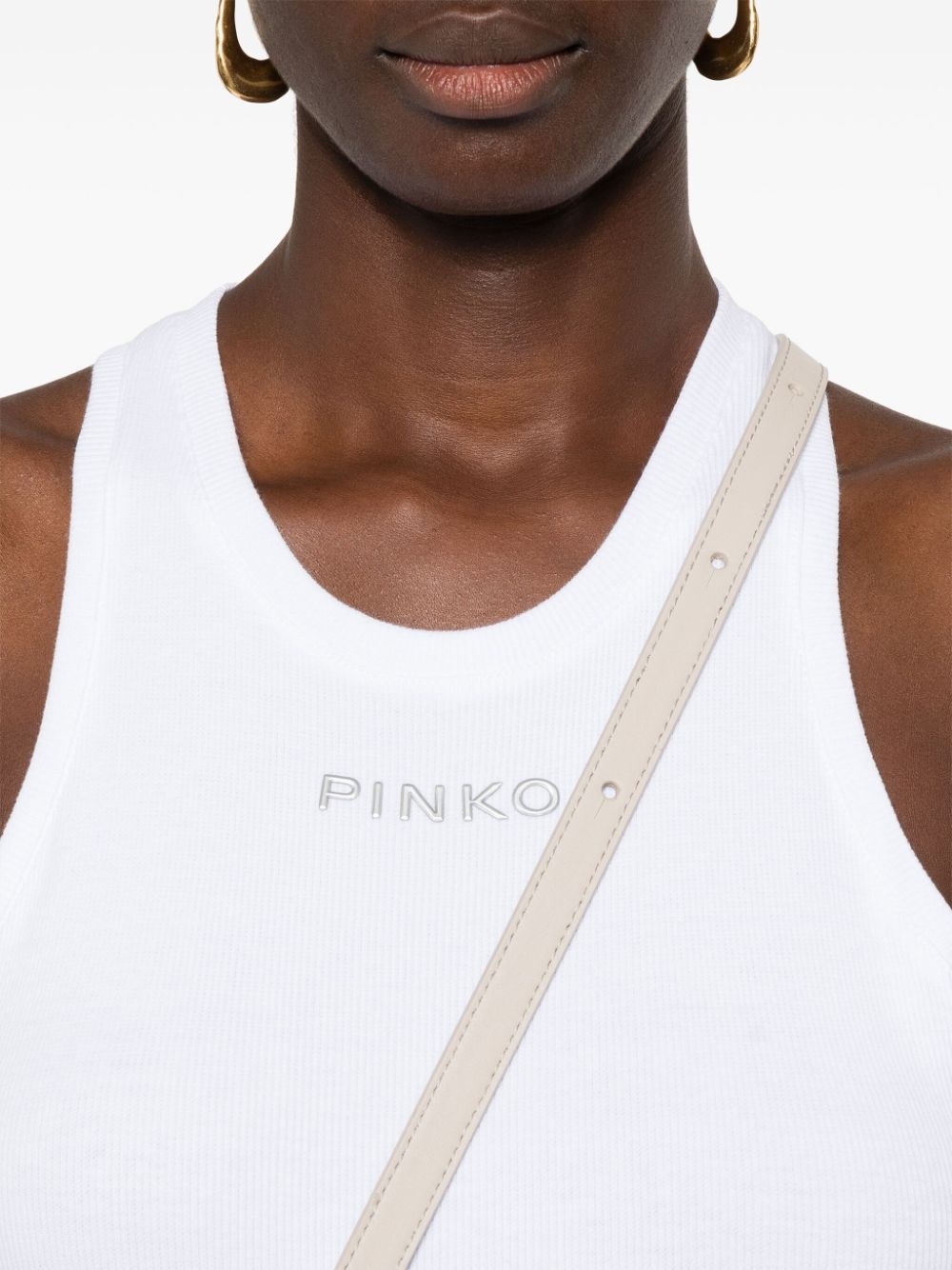 logo ribbed tank top - 5