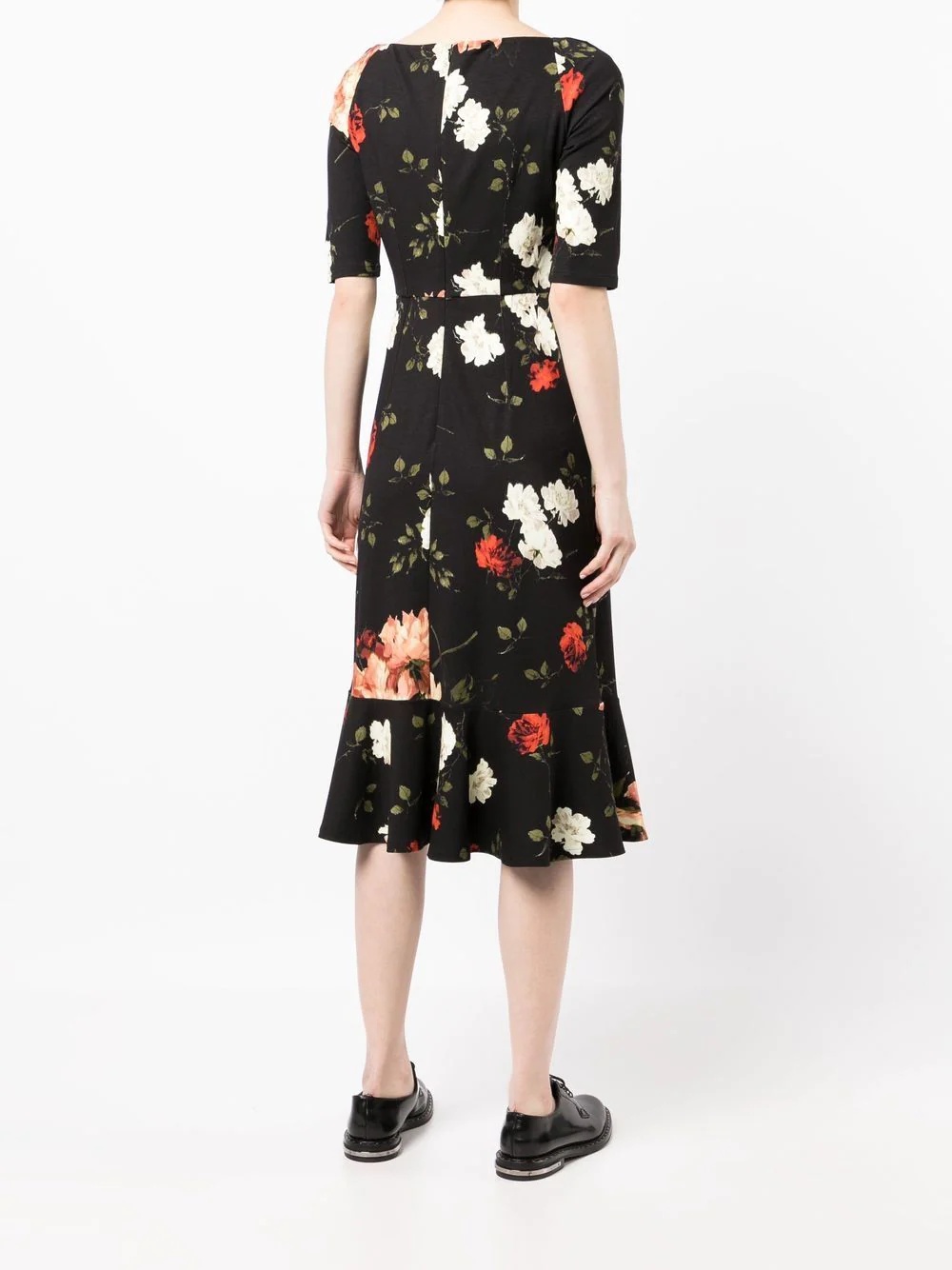 floral sweetheart-neck midi dress - 4