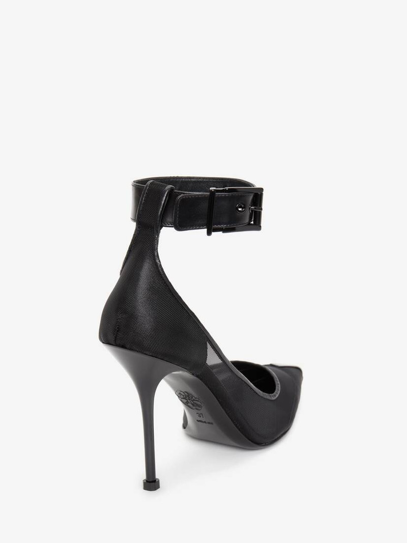Alexander McQueen Women's Punk Ankle Strap Pump in Black outlook