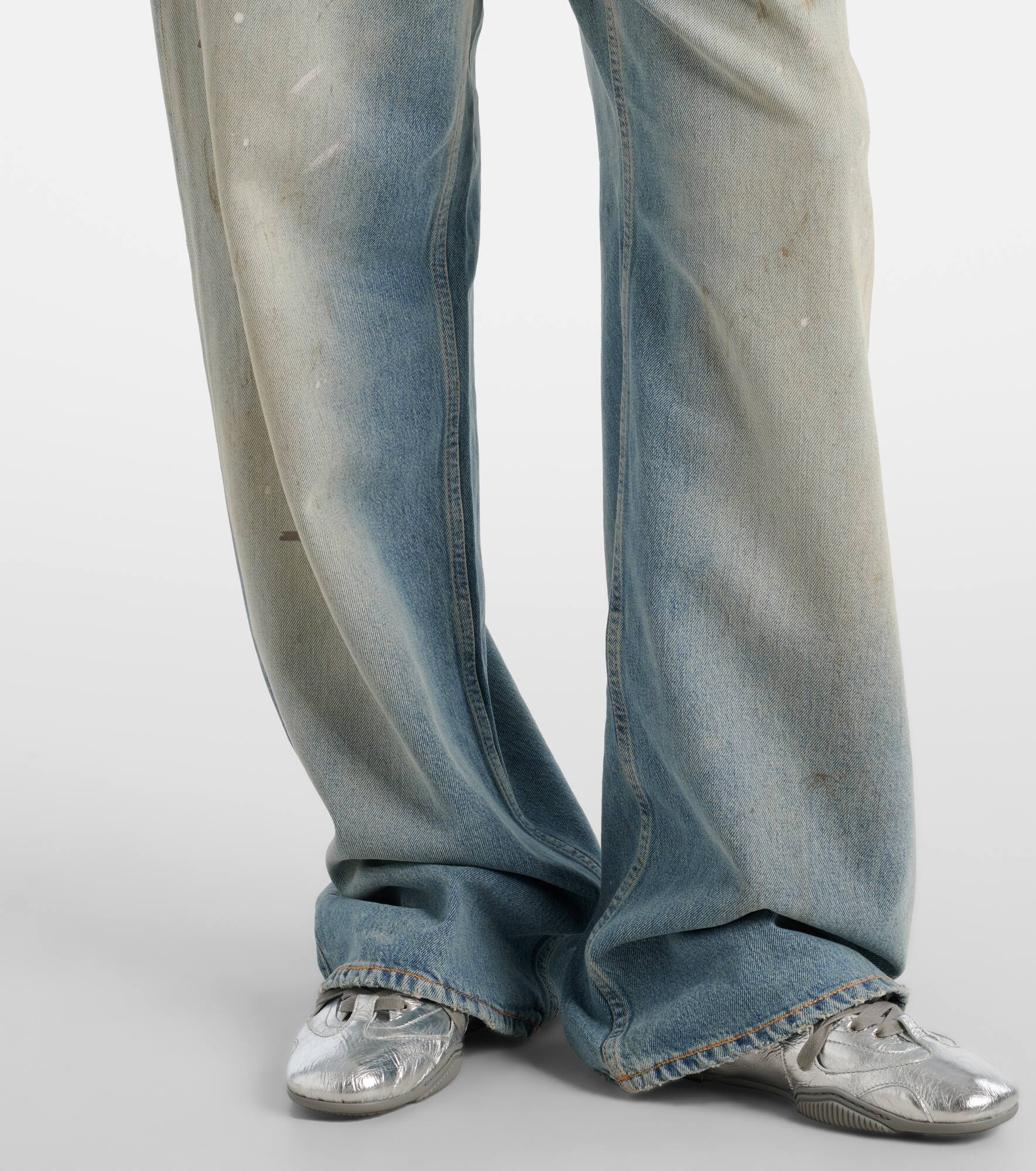 Distressed mid-rise wide-leg jeans - 5