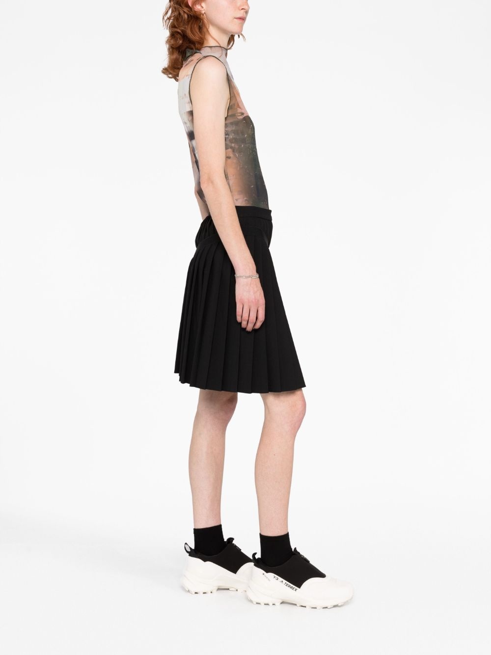 asymmetric pleated miniskirt - 6