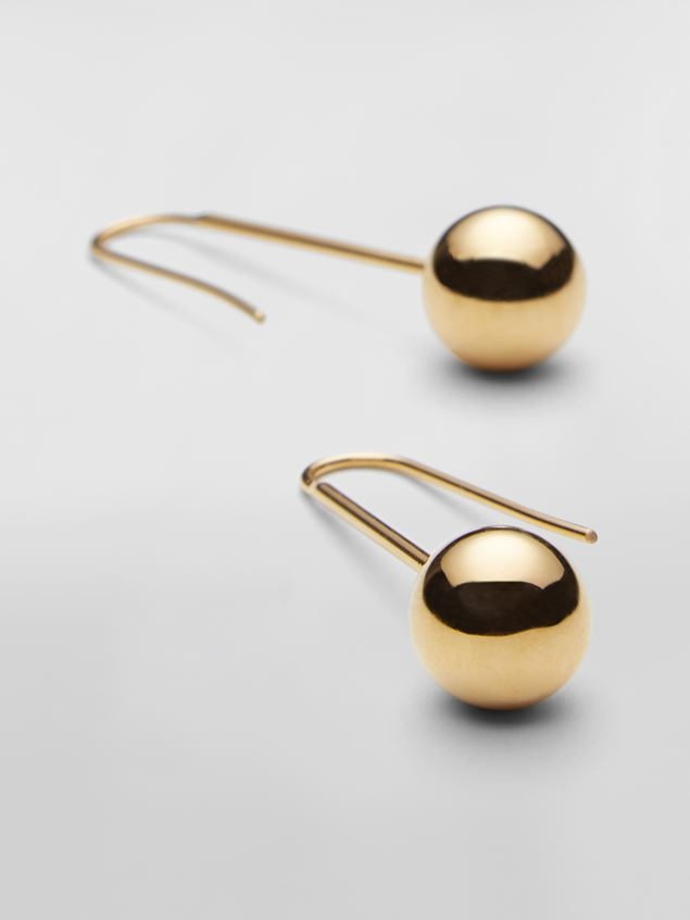LIGHT HOOK EARRINGS IN METAL WITH SPHERE - 2