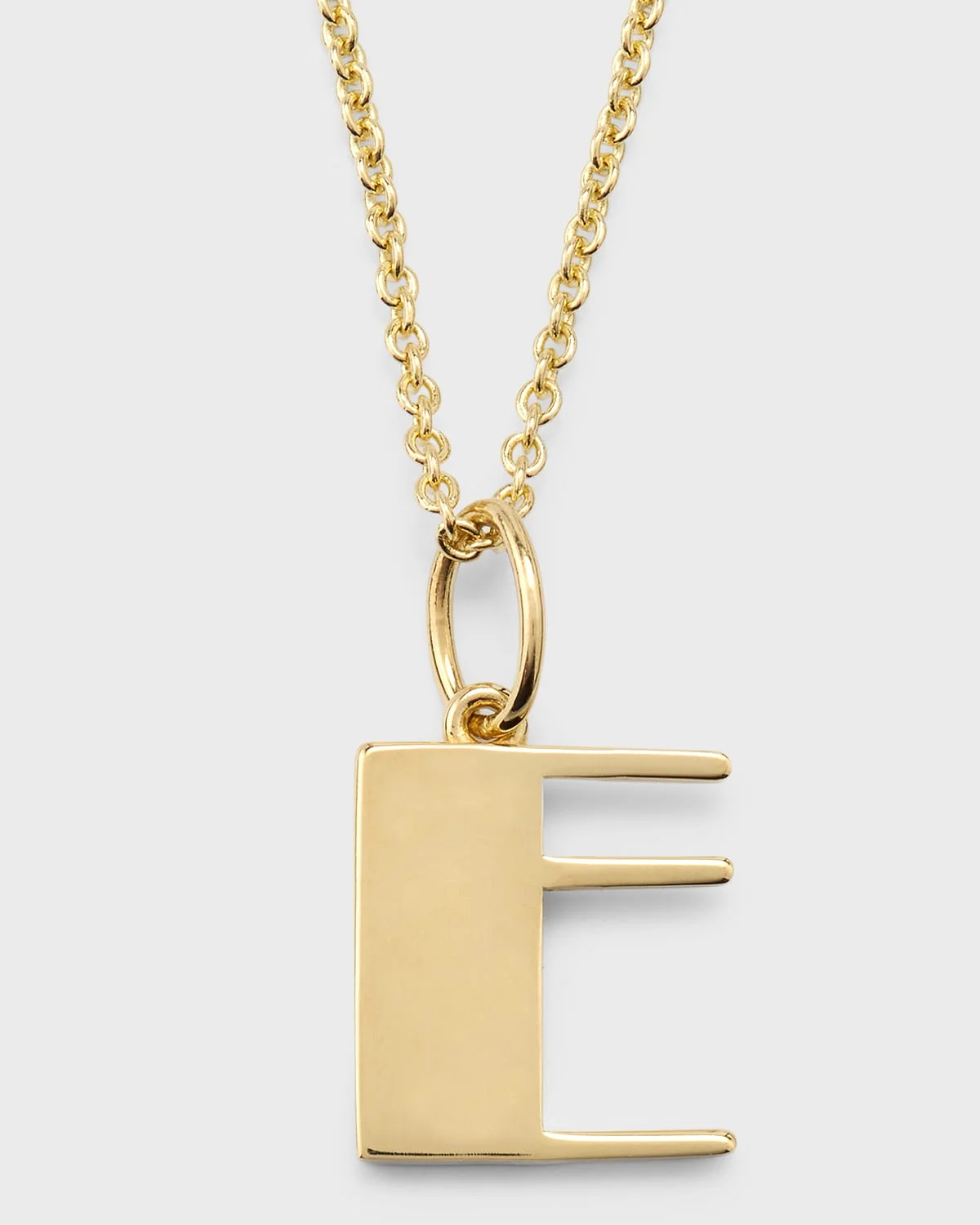14K Pure Block Initial Necklace - 1
