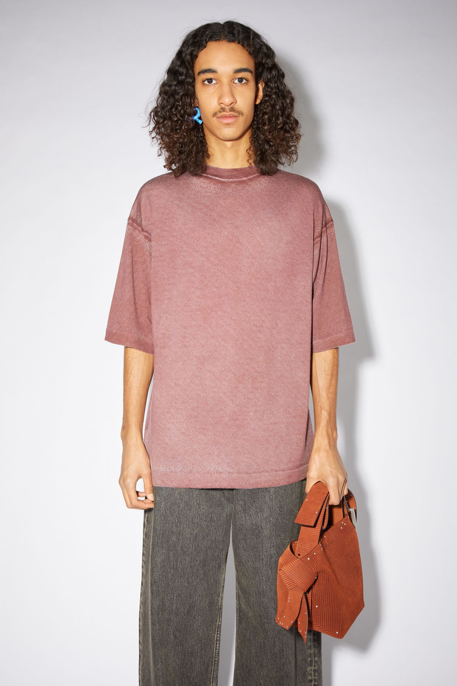 Wool knit t-shirt - Mauve purple - 2